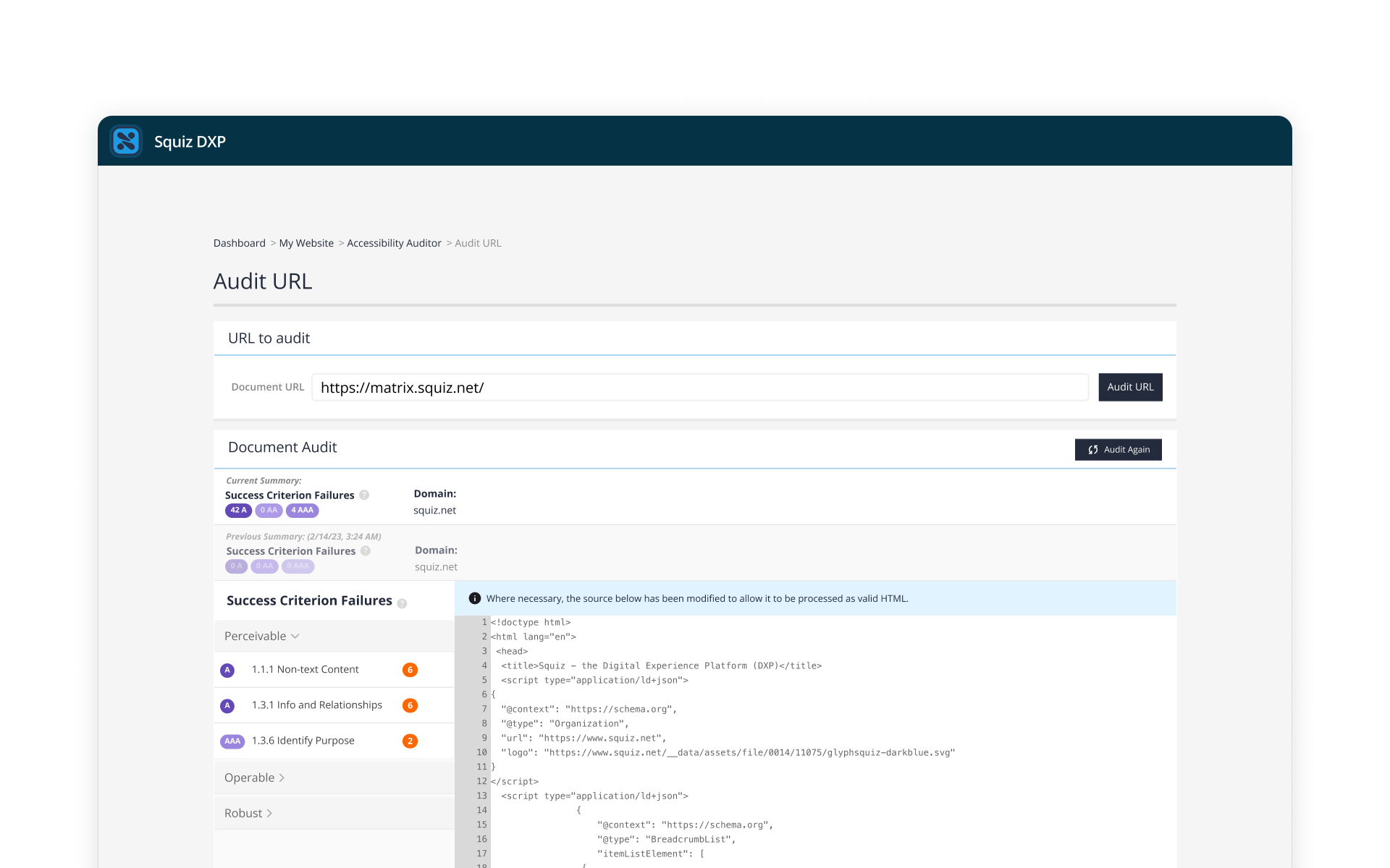 Audit URL