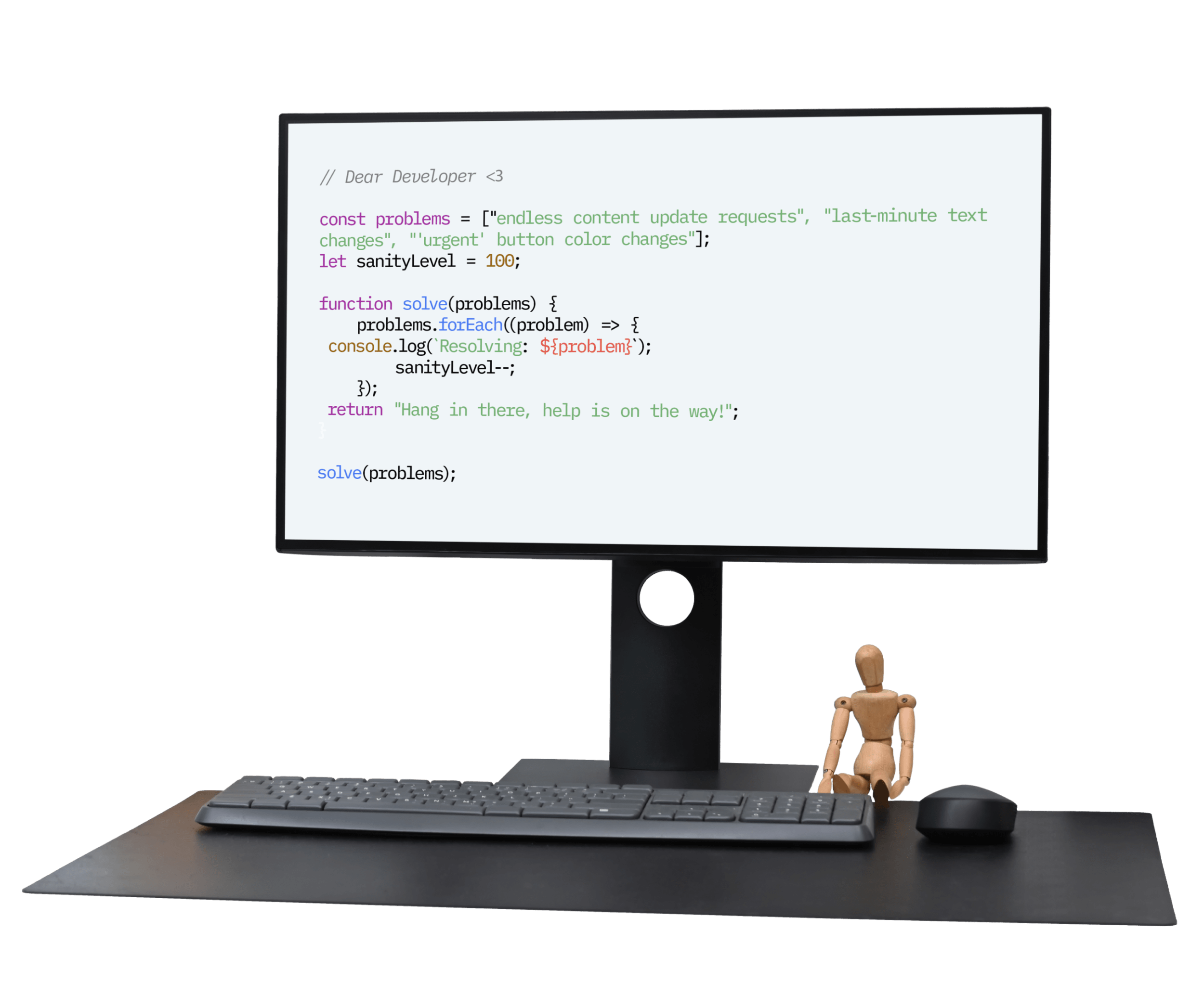 Computer screen with code. The code shows: 