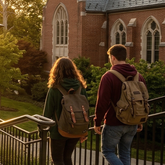 Image of students on steps