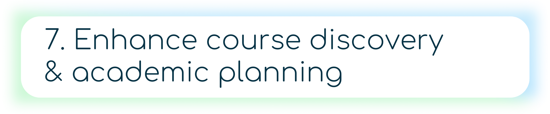 A student browses a website showing course options and academic plans. The image highlights how conversational AI search can guide students to relevant courses, subjects, or timelines by surfacing structured content in response to specific queries.