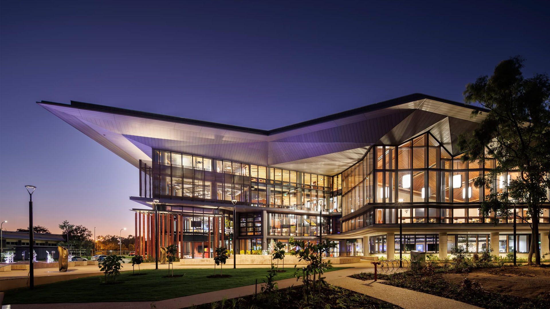 James Cook University campus at night