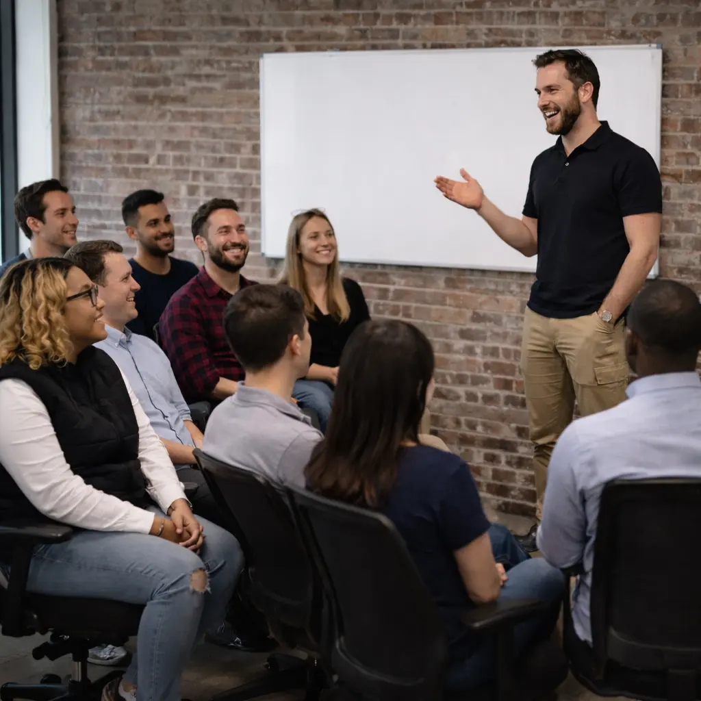 Image of squiz employees at a team meeting