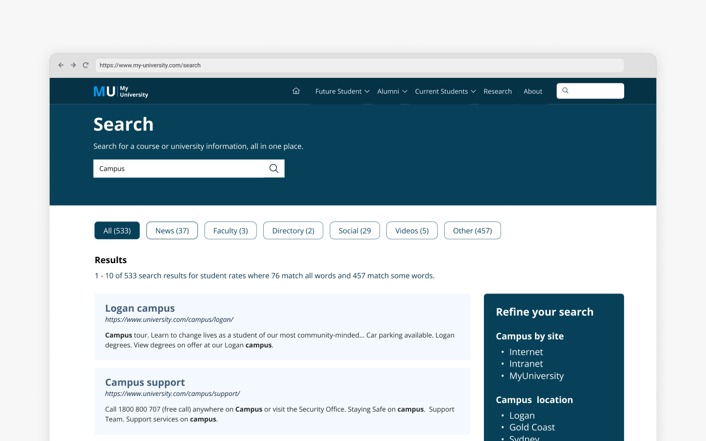 University search