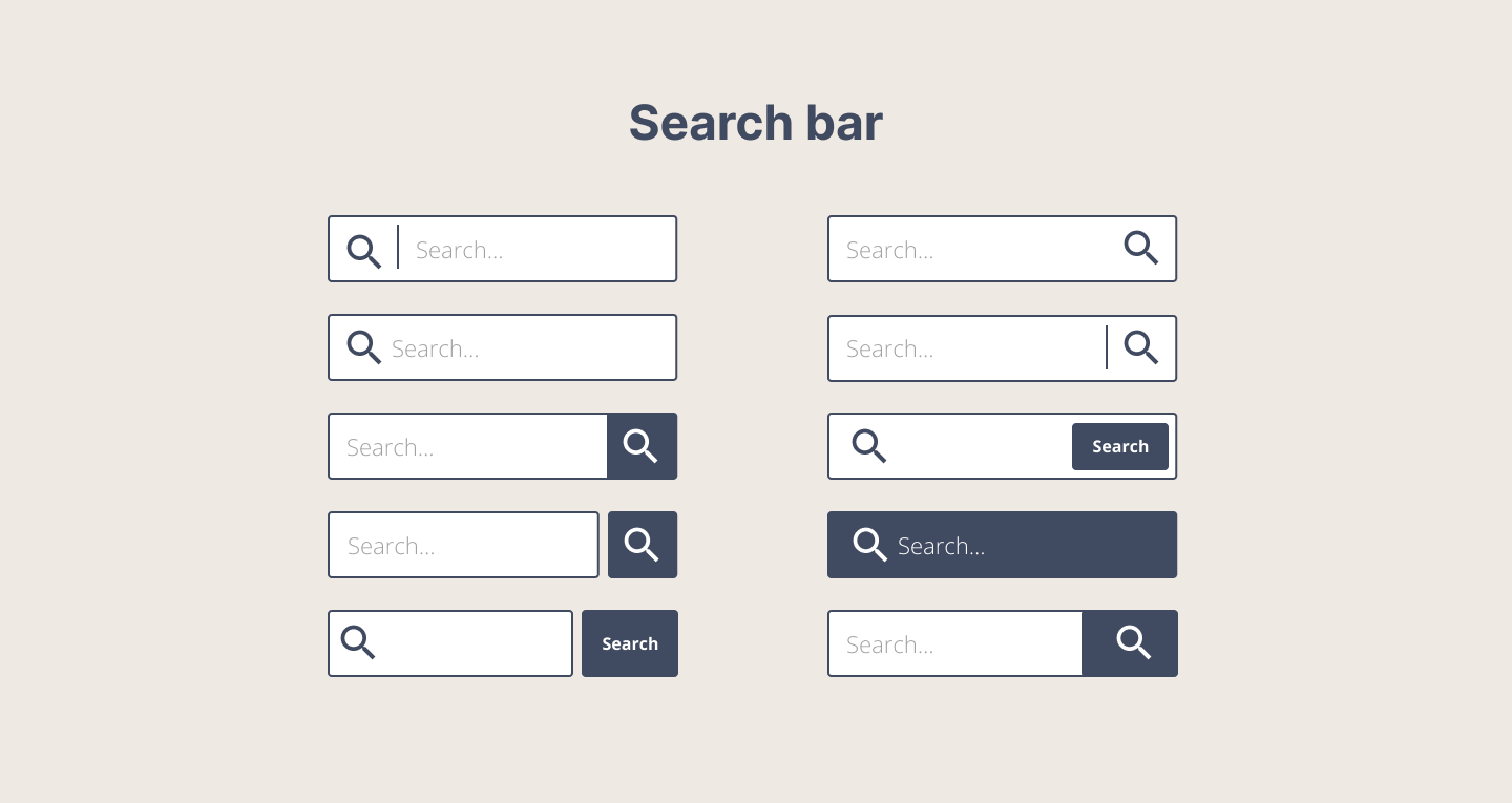 Search bar iconography