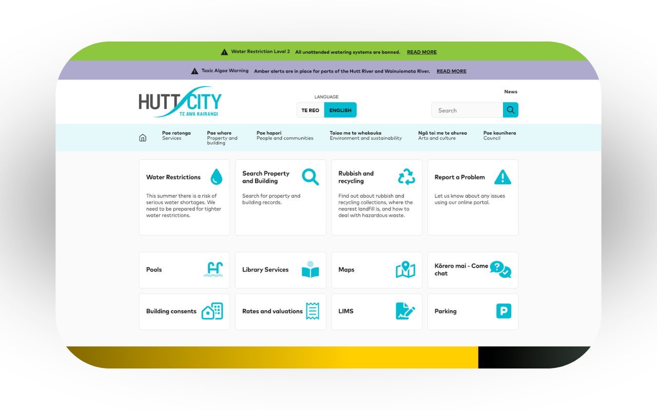 Image of Hutt City website