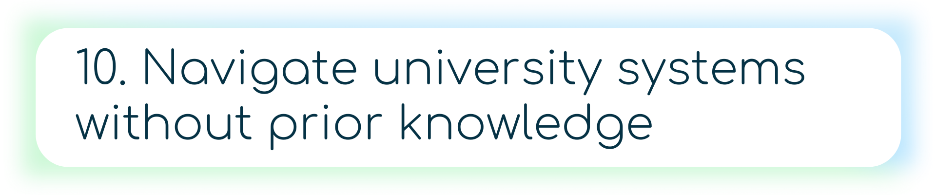 A user types a broad question into a university search tool and receives a helpful, contextual response. The image conveys how conversational AI allows users to navigate complex institutional systems without needing insider terminology or deep familiarity.