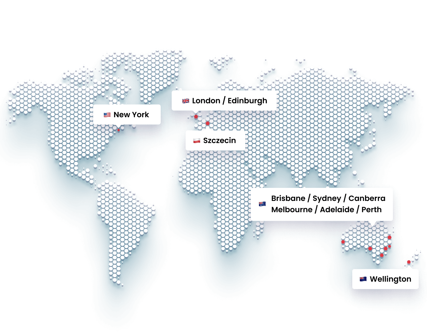 Location of Squiz offices across the world