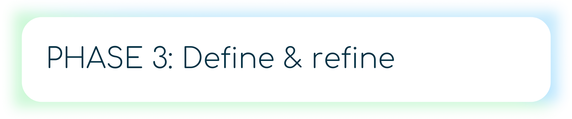 Image showing Phase 3 of a process labeled “Define & refine,” featuring three interlocking gears on a light blue background.