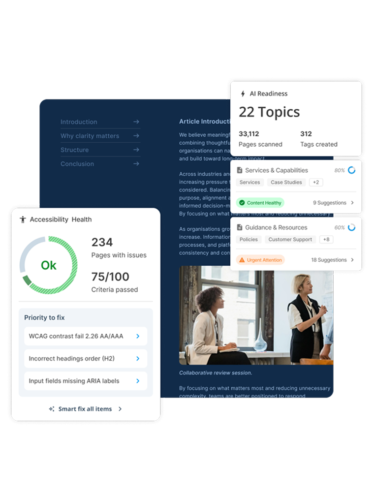 Squiz Content Intelligence UI view.