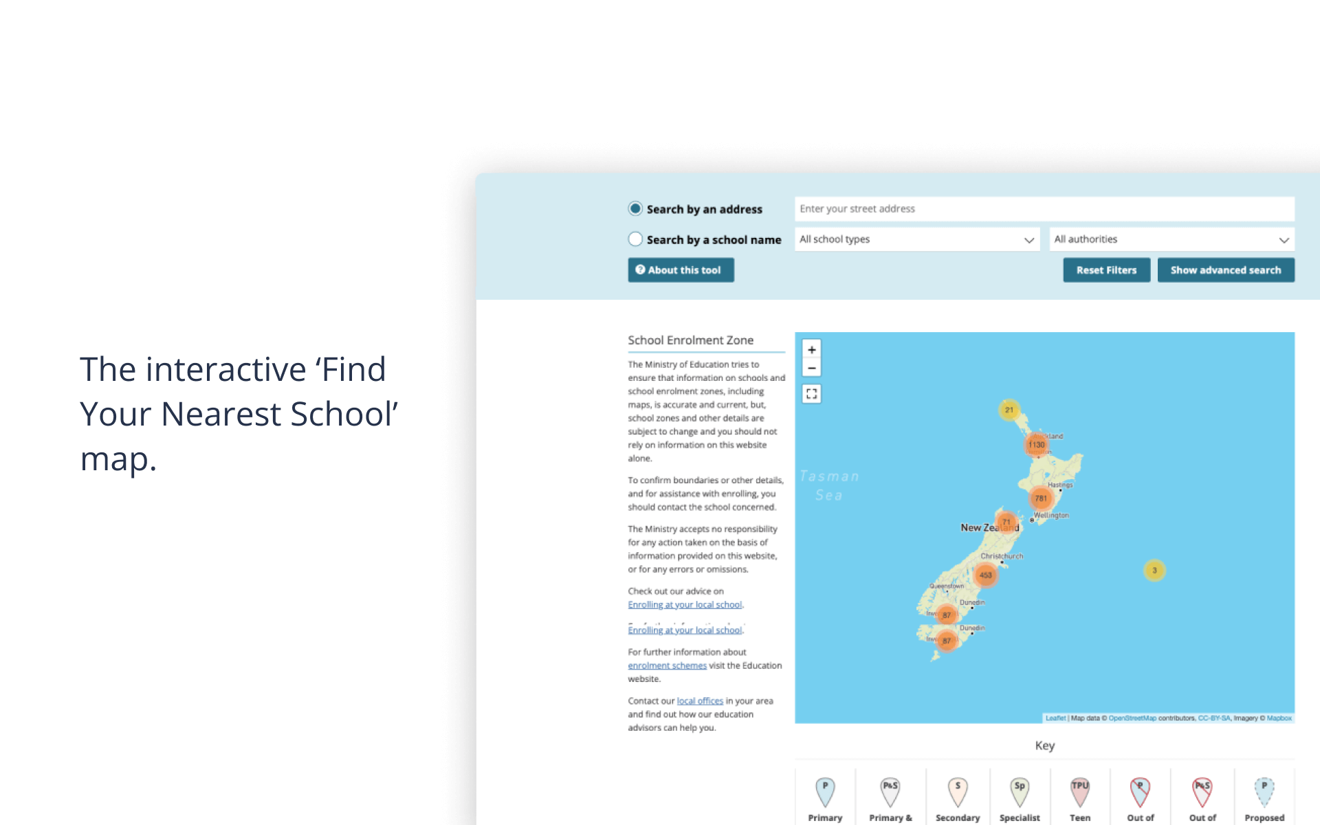 Nearest school map