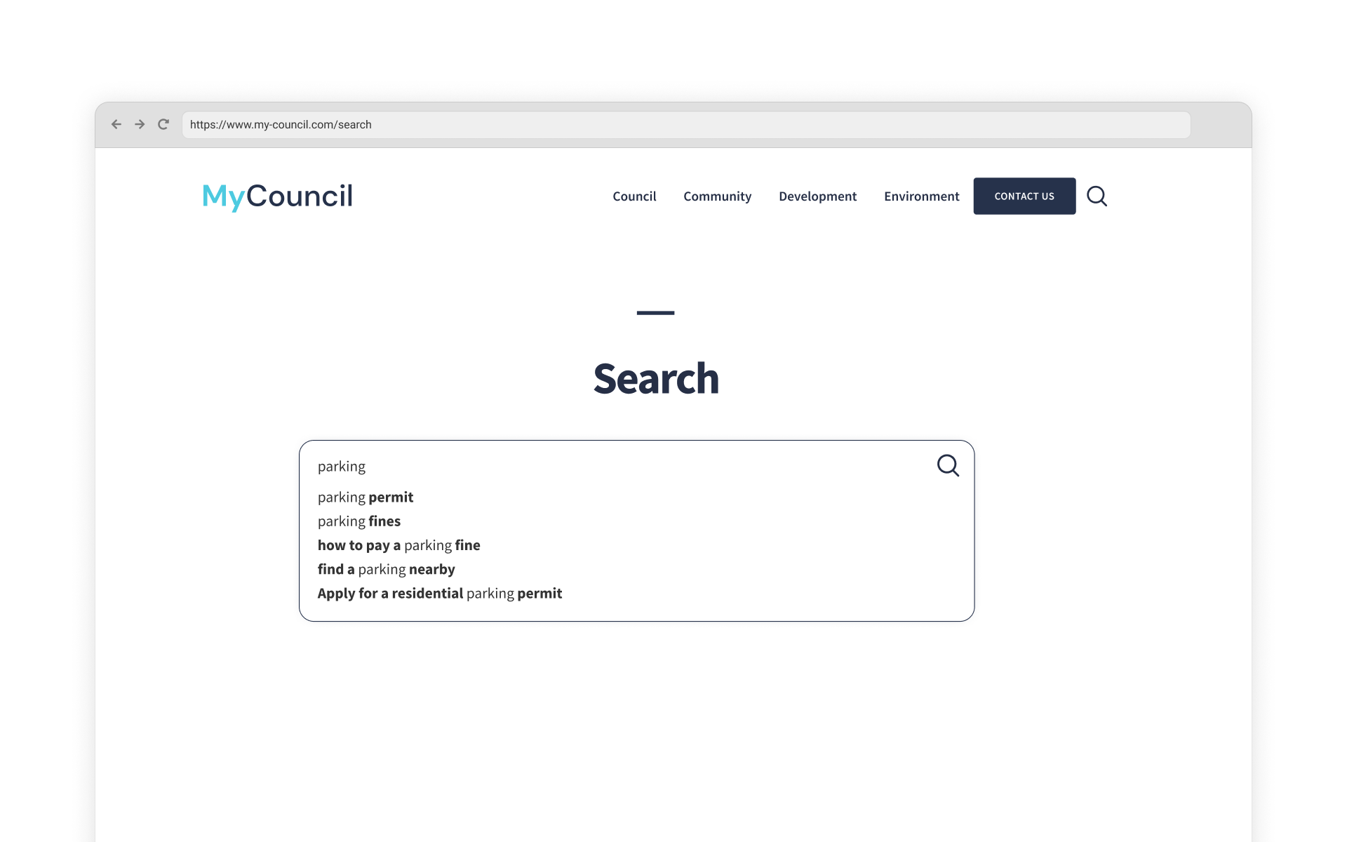 Predictive search - government