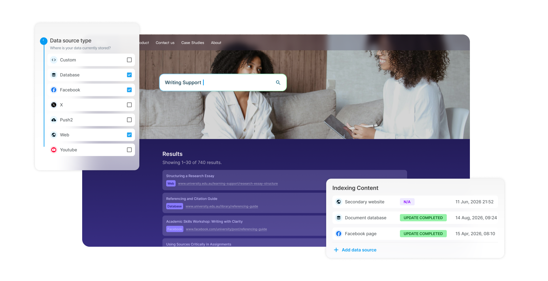 Example Squiz interface - enterprise search that indexes multiple sources of content