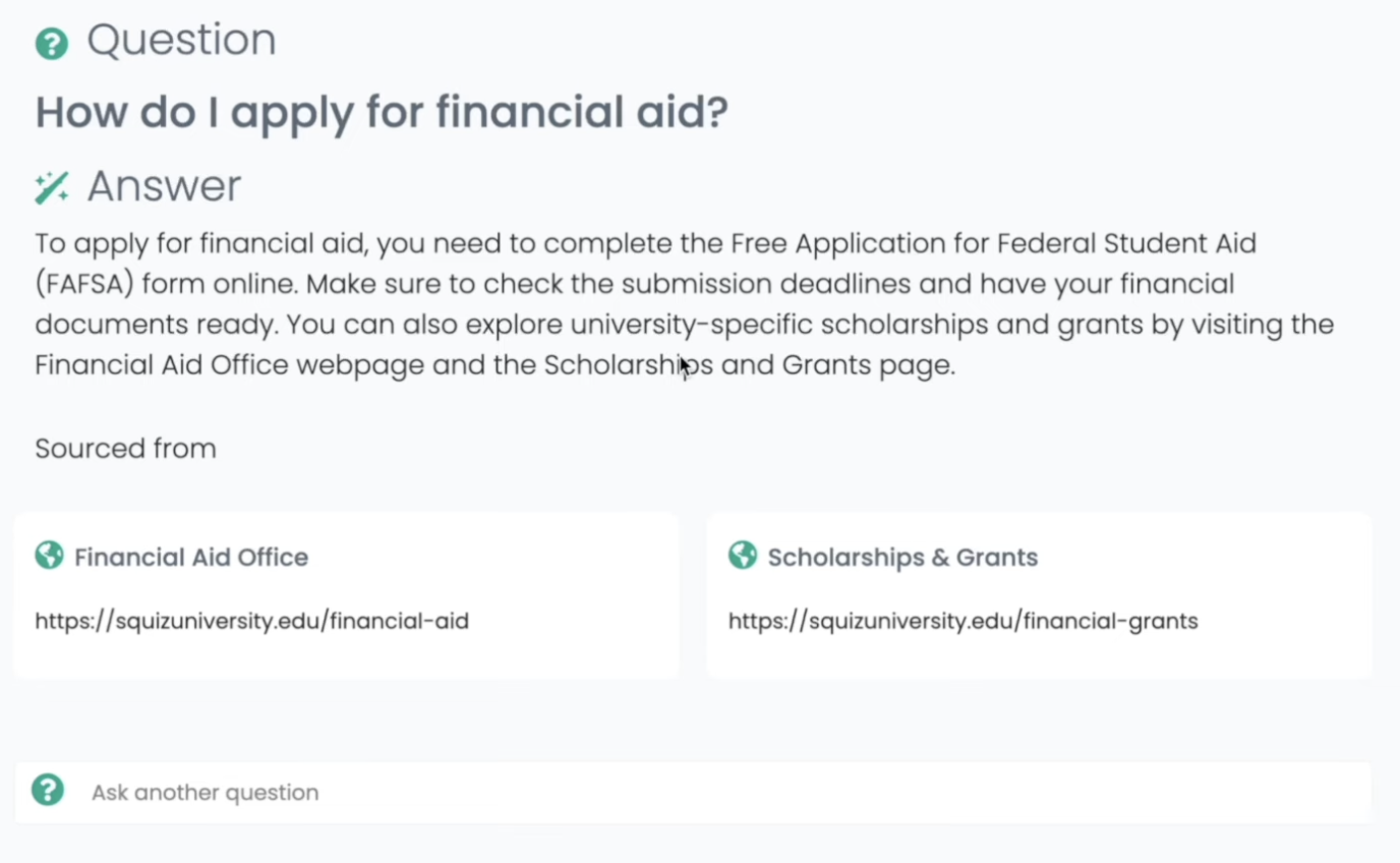 example chat about financial aid