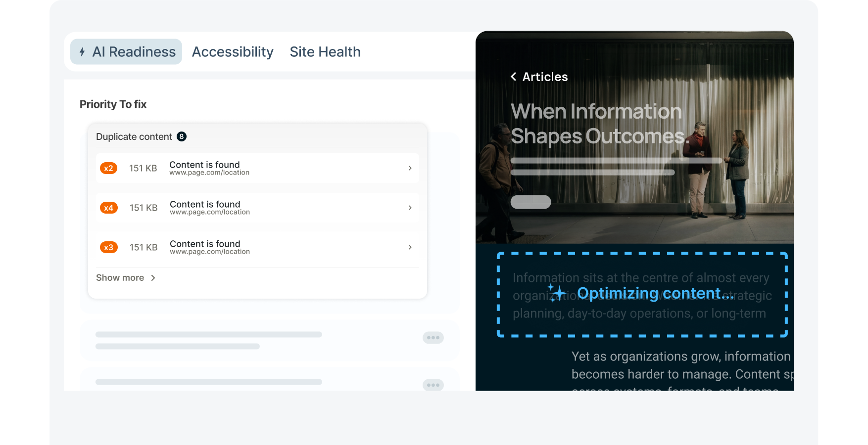 Example Squiz interface maintain standards