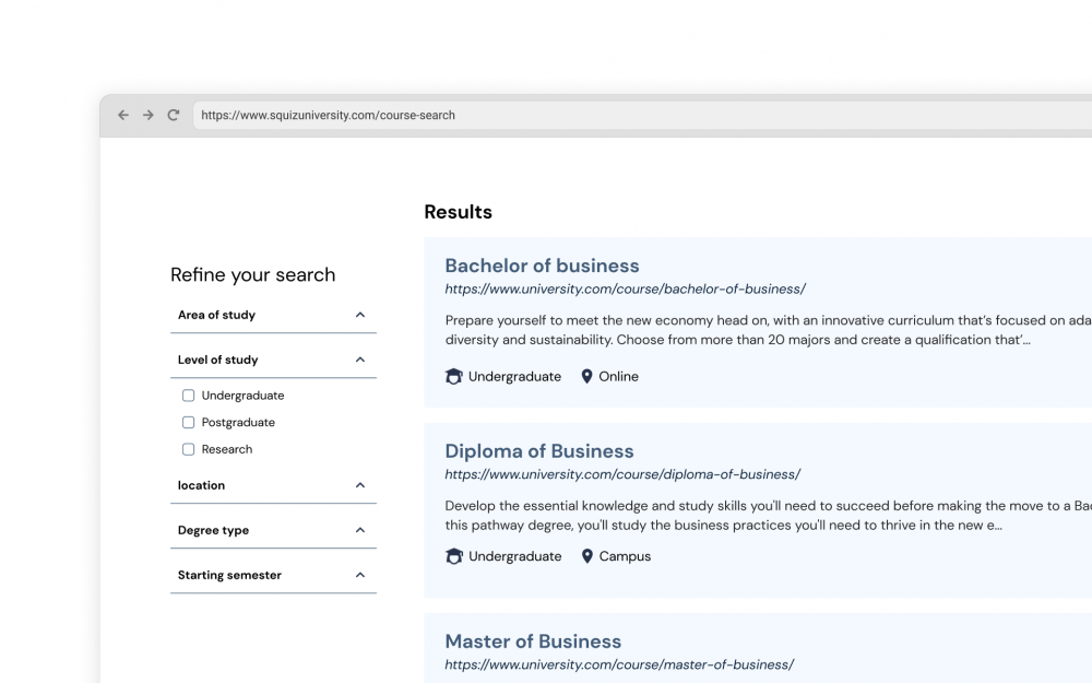Faceted navigation
