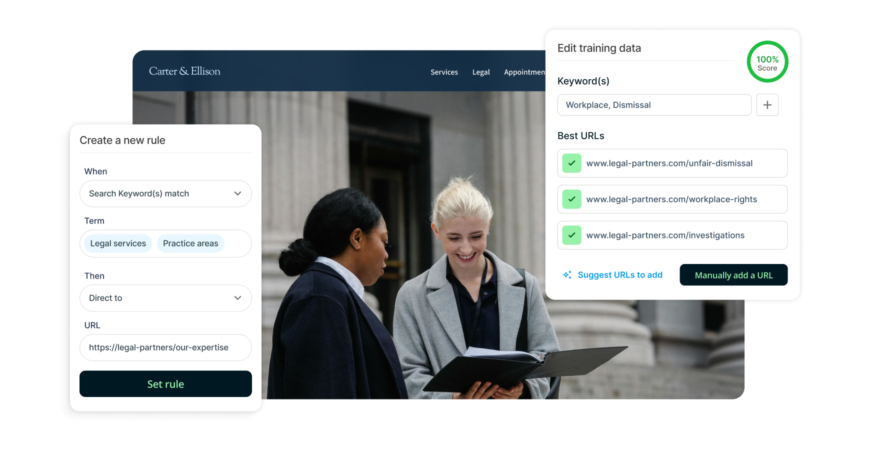Example Squiz interface search behavioural training