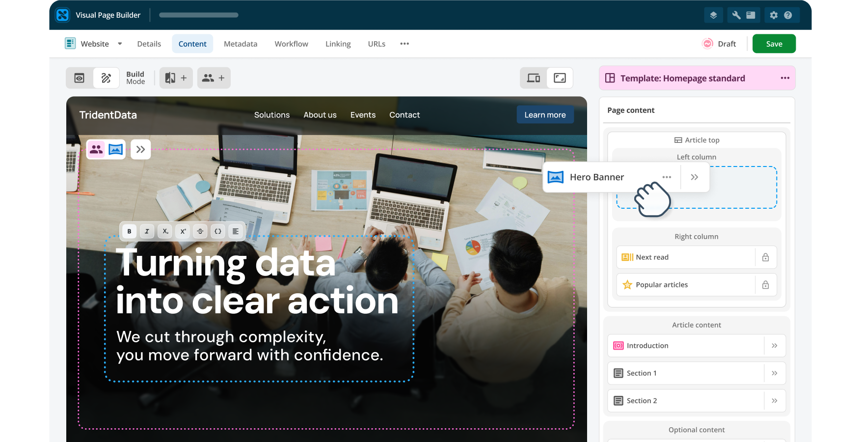Example Squiz interface component layouts