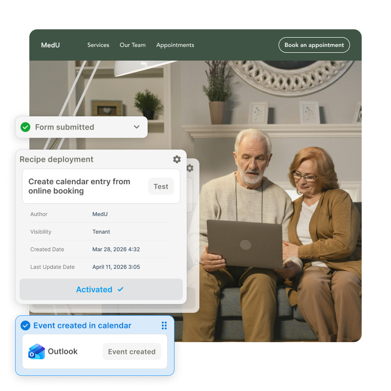 Squiz integrations 'recipes' example interface
