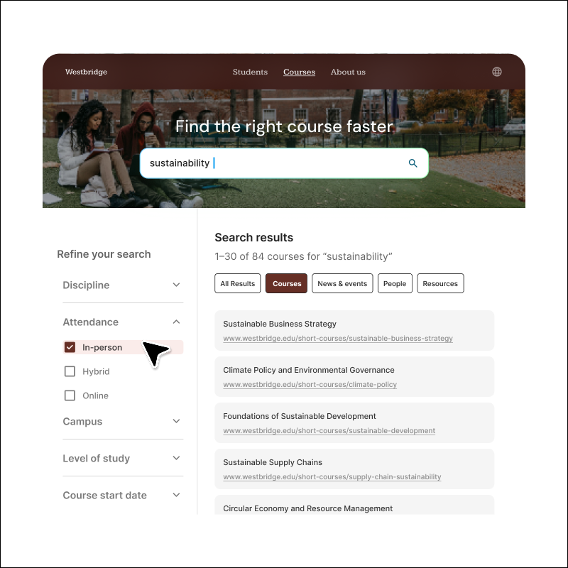 Product mock up image faceted navigation