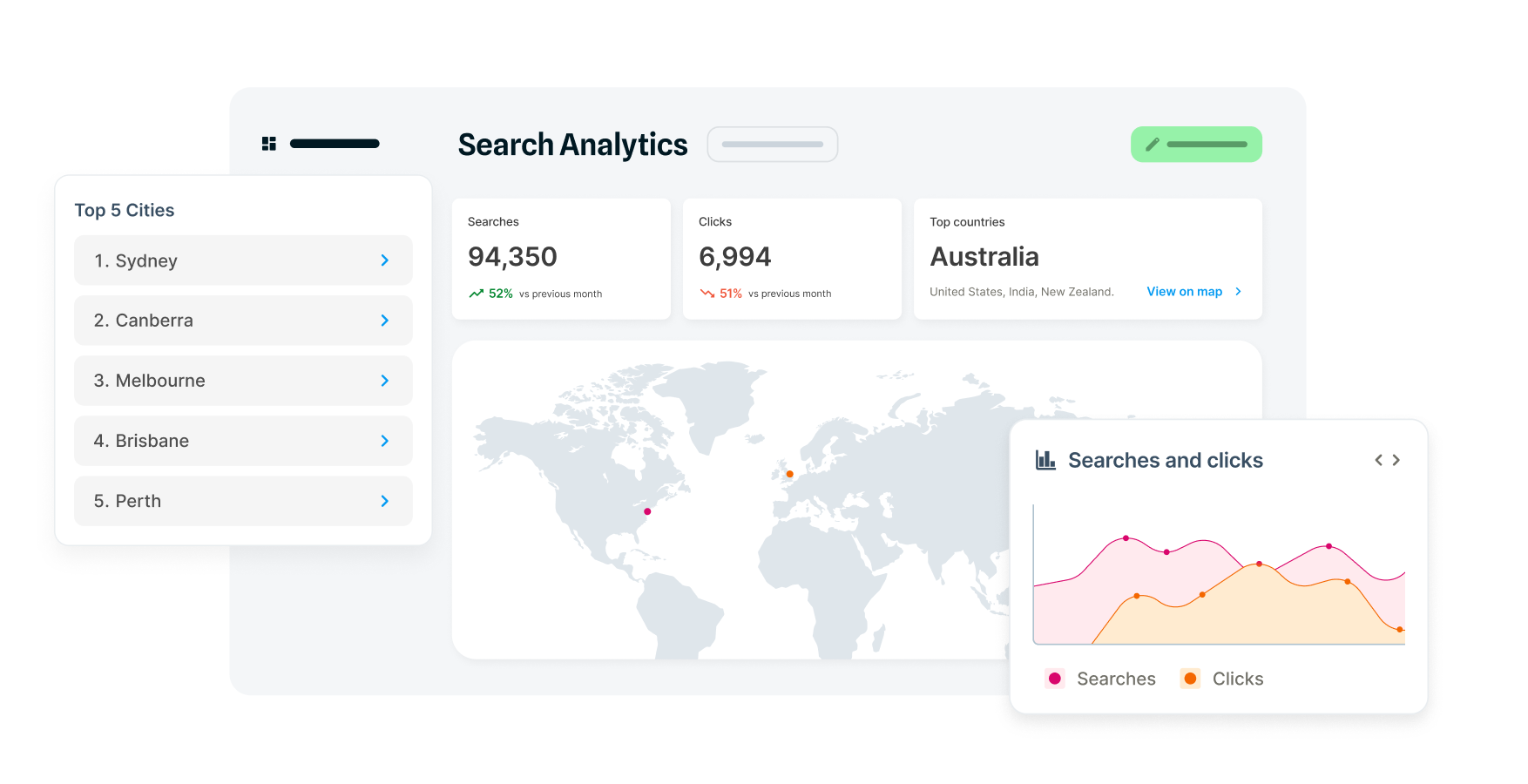 Example Squiz interface search insights by geography